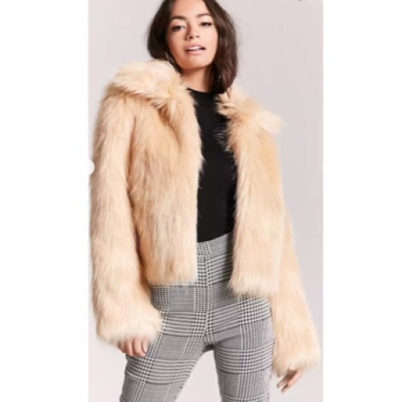 Xhilaration Faux Fur Coat - Beige - Picture 7 of 7